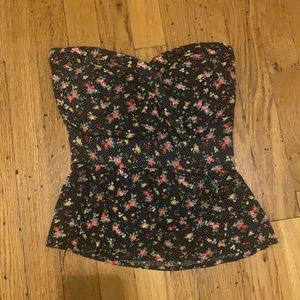 Floral Polk a dot Tube Top